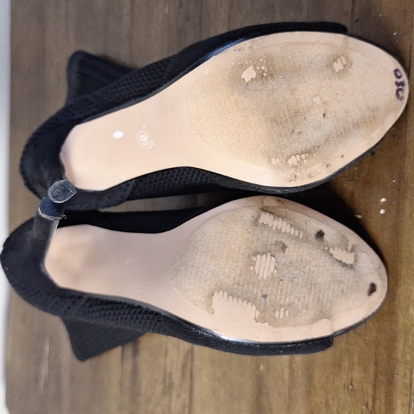 Catherine Malandrino Black Knit Peep-Toe Boots Size 6.5 - Picture 9 of 11